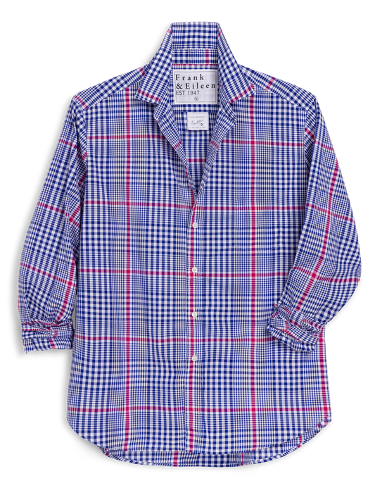 EILEEN Pink and Blue Plaid, Italian Cotton