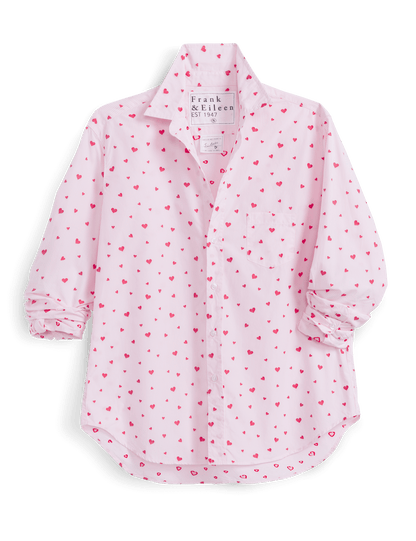 EILEEN Pink Stripe with Hearts, Italian Cotton