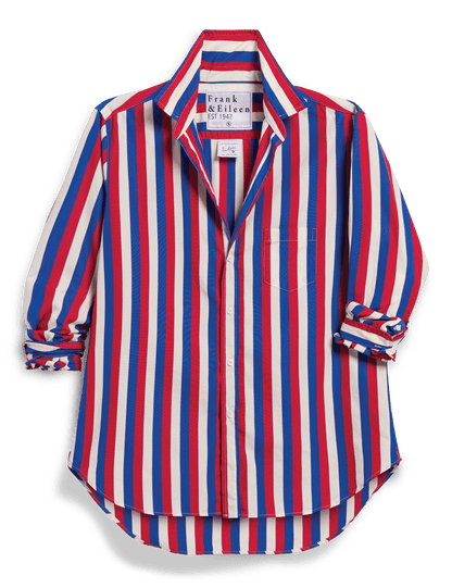 EILEEN Red and Blue with Cream Stripe, Italian Superluxe