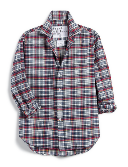 EILEEN Wine and Navy Plaid, Italian Flannel