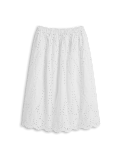 GRACE SKIRT White, Eyelet Cotton