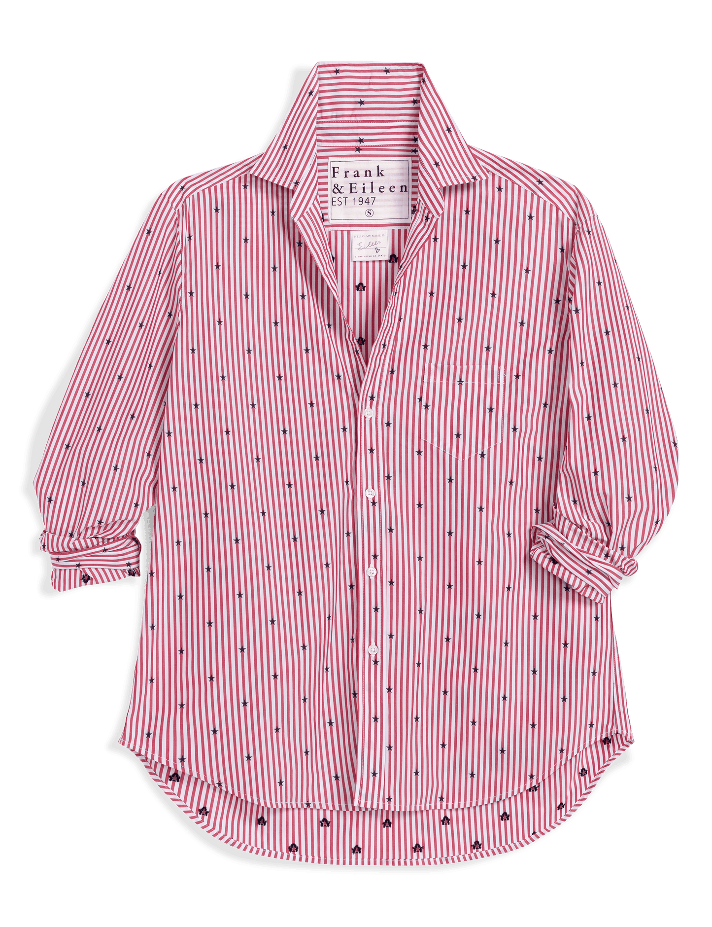 EILEEN Red Stripe with Navy Stars, Italian Cotton