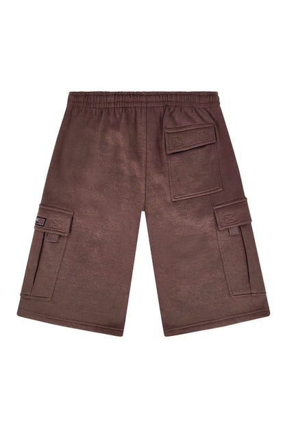 RESTRICT Baggy Fit Cargo Fleece Shorts