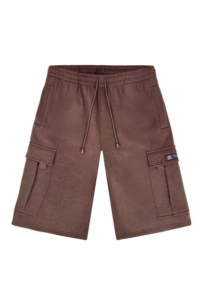 RESTRICT Baggy Fit Cargo Fleece Shorts