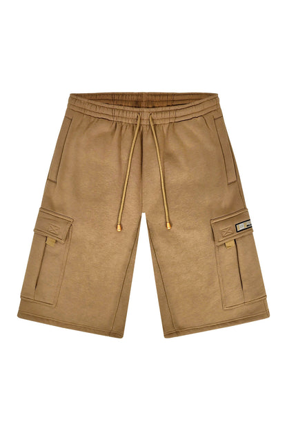 RESTRICT Baggy Fit Cargo Fleece Shorts