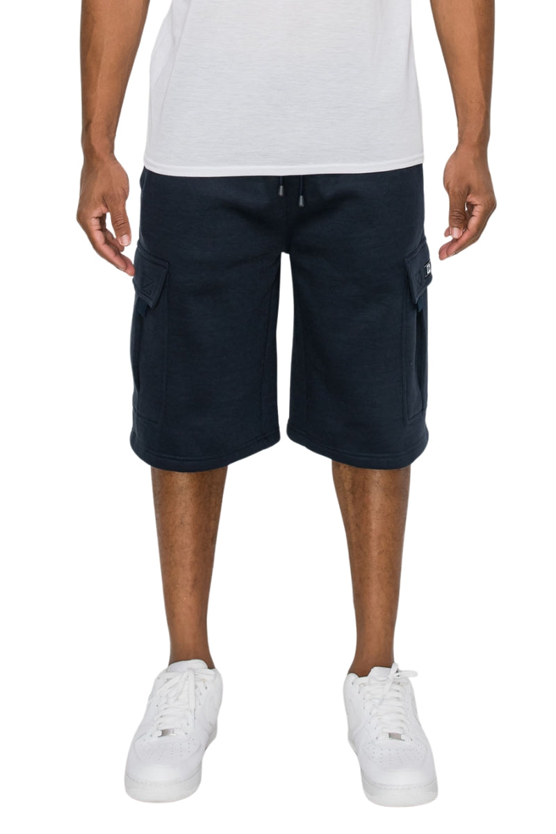 RESTRICT Baggy Fit Cargo Fleece Shorts