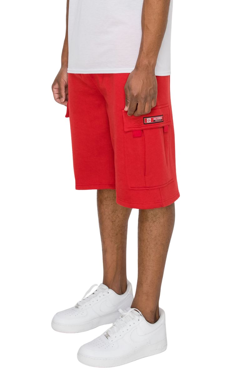 RESTRICT Baggy Fit Cargo Fleece Shorts