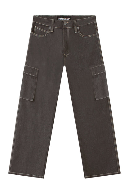 VALOR Baggy Fit Raw Denim Cargo Jeans