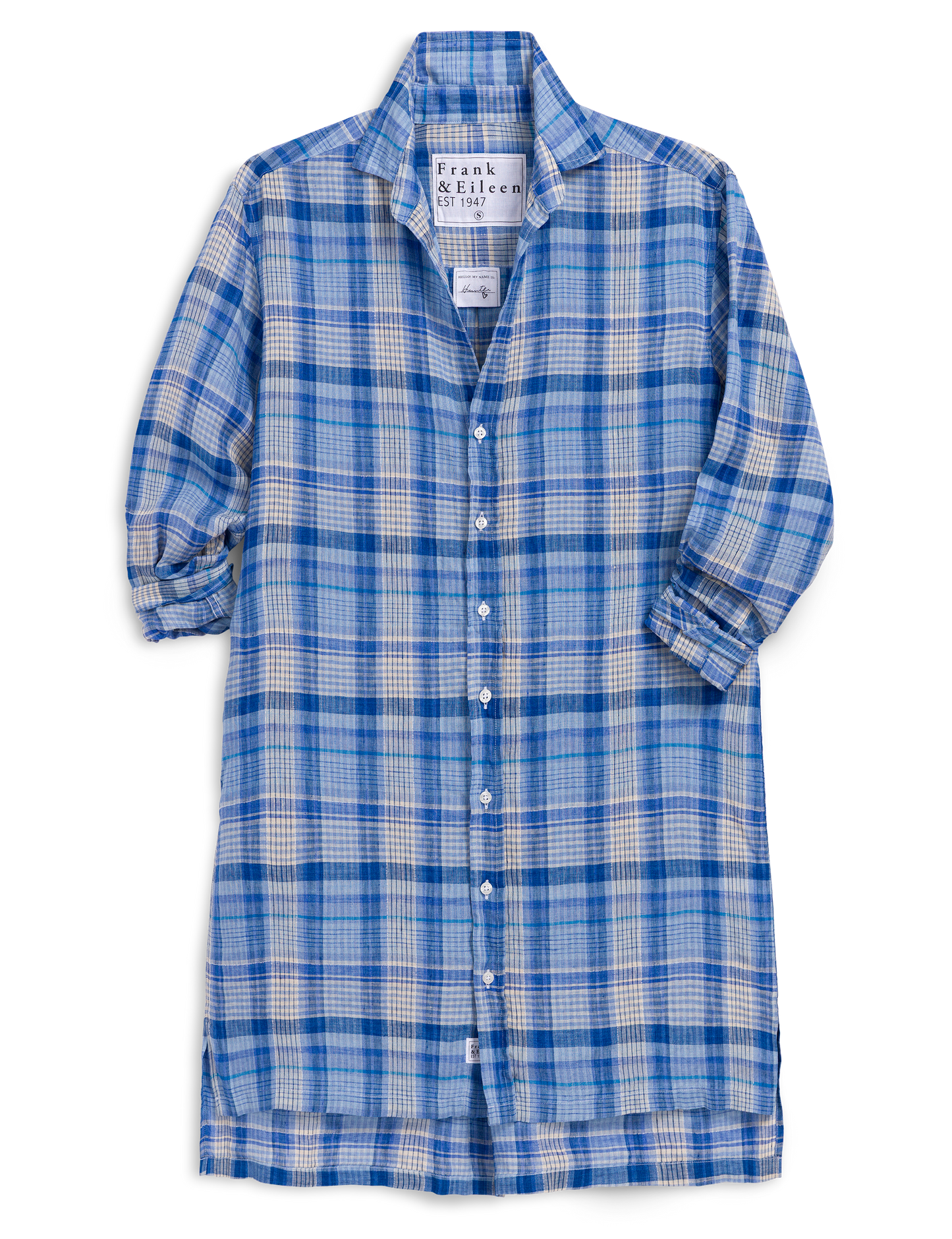 HUNTER Multi Blue Plaid, Italian Classic Linen