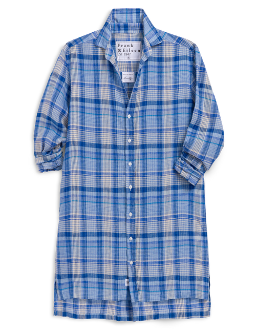 HUNTER Multi Blue Plaid, Italian Classic Linen