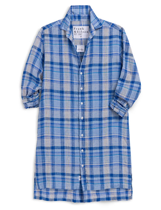 HUNTER Multi Blue Plaid, Italian Classic Linen