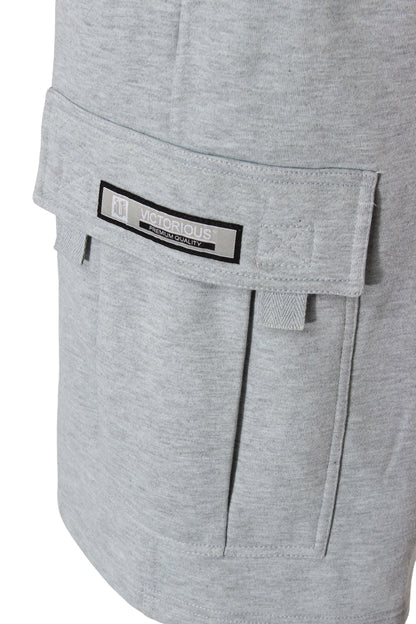 RESTRICT Baggy Fit Cargo Fleece Shorts