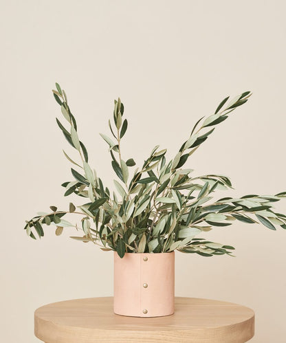 Small Leather Rivet Vase
