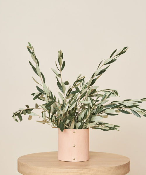 Small Leather Rivet Vase