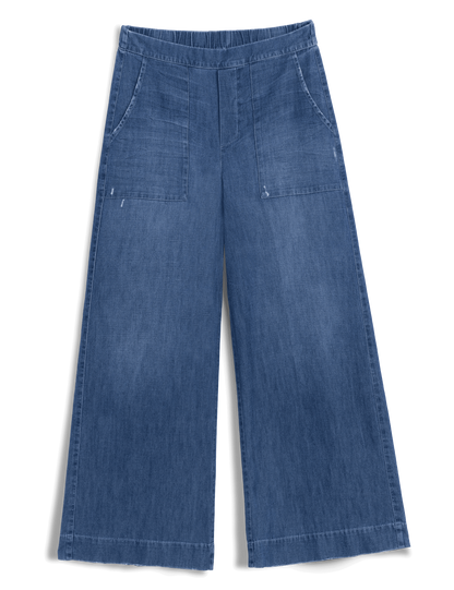 MADELINE Distressed Indigo Wash, Famous Denim