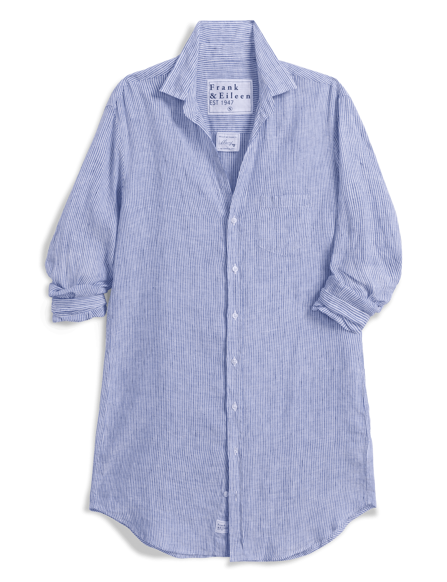 MARY Thin Blue Stripe, Italian Classic Linen
