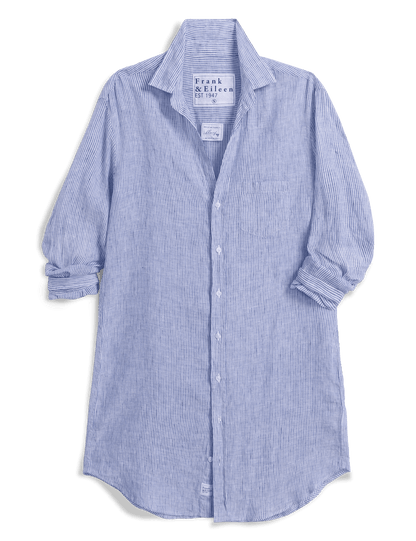 MARY Thin Blue Stripe, Italian Classic Linen
