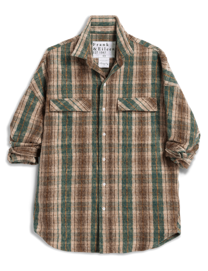 MCLOGHLIN Brown and Green with Sand Plaid, Italian Flannel