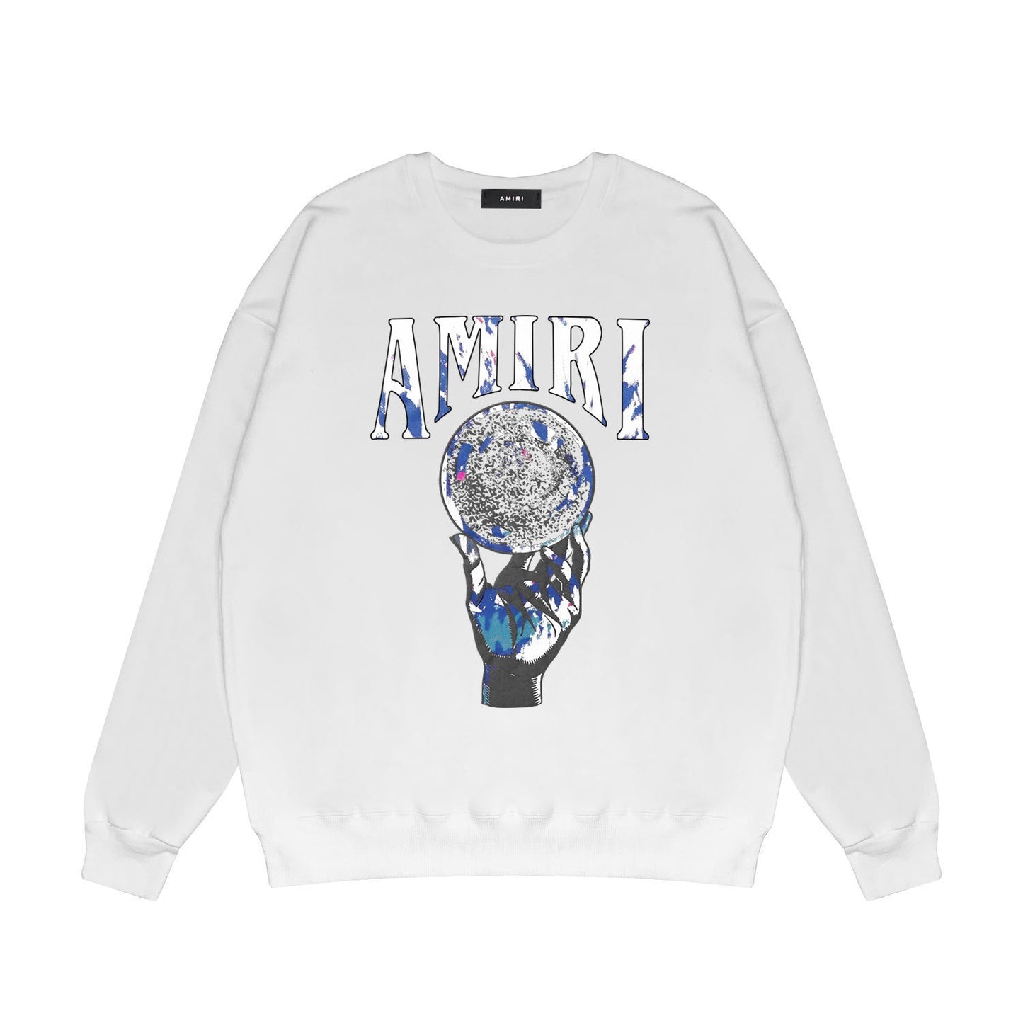 Amiri Long-Sleeve Shirt Personality Printed Crew Neck Sweatshirt