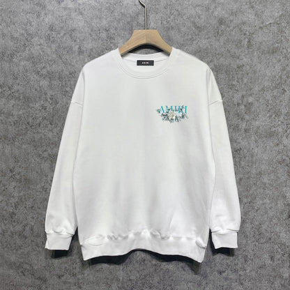 Amiri Long Sleeved Shirt Fashion Brand Crew Sweatshirts round Neck Sweater