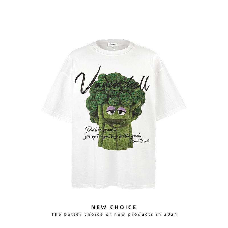 American vintage street T-shirt men's loose summer half-sleeved shirt