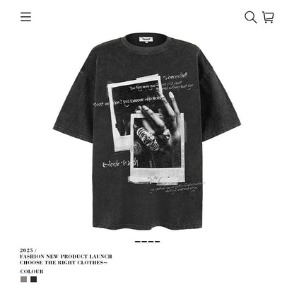 American vintage street T-shirt vintage cotton summer men and women