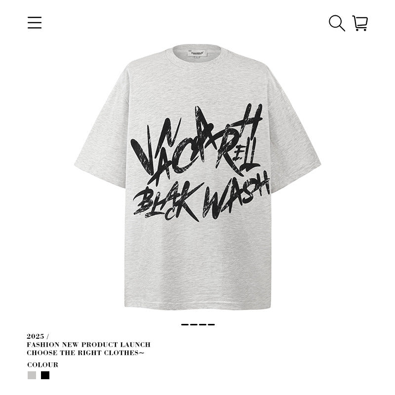 American vintage street T-shirt vintage cotton summer boys