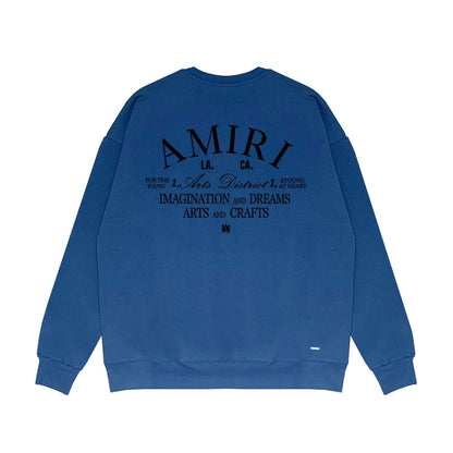 Amiri Long Sleeved Shirt Fashion Brand Crew Sweatshirts round Neck Sweater