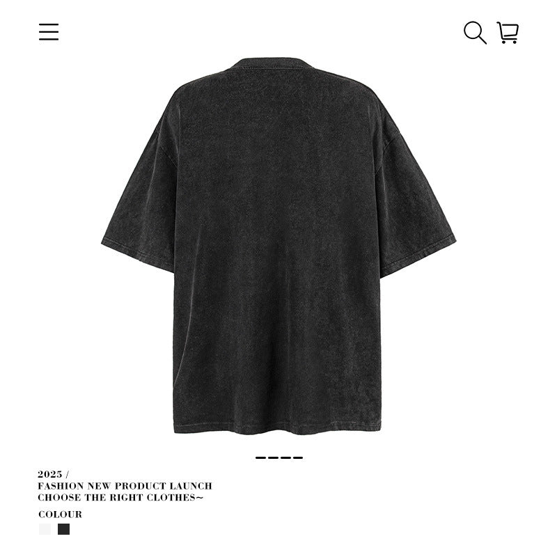American vintage street T-shirt loose cotton men's vintage