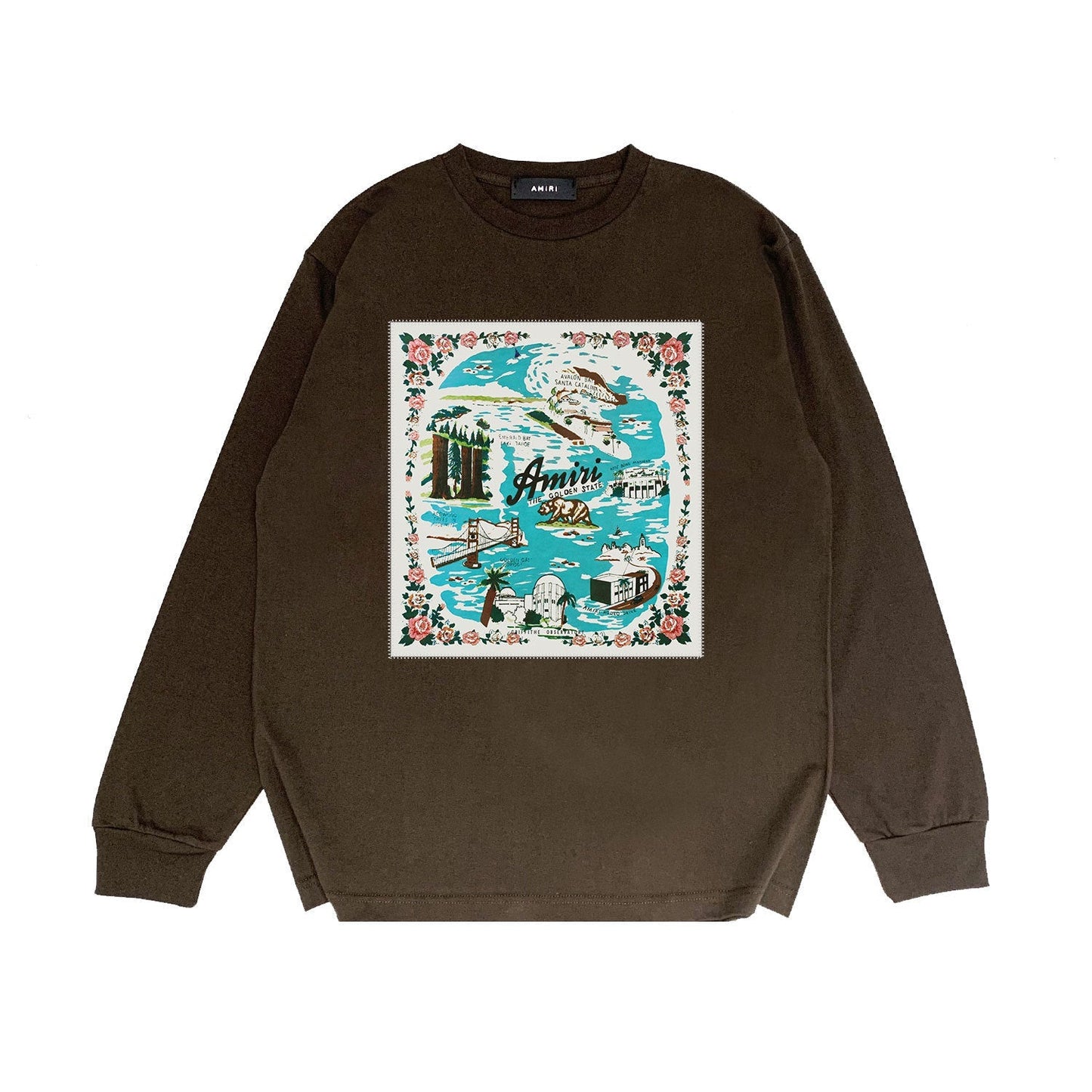 Amiri Long Sleeve Shirt Fashion Brand Long Sleeve Long-Sleeved T-shirt Blouse