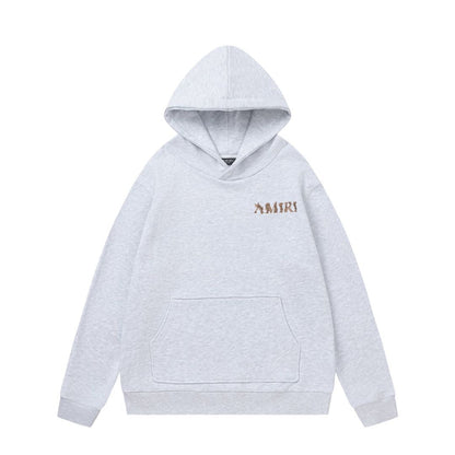 Amiri Hoodie AMI Lace Embroidery Letter Pattern Hooded Sweater for Men and Women