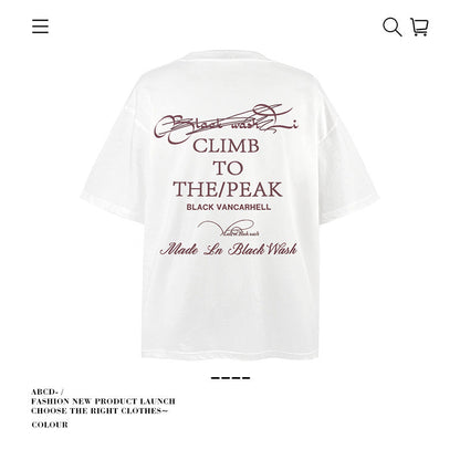 American vintage street T-shirt cotton vintage angel print men and women summer loose