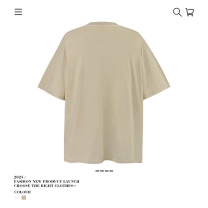 American vintage street T-shirt vintage loose cotton summer men