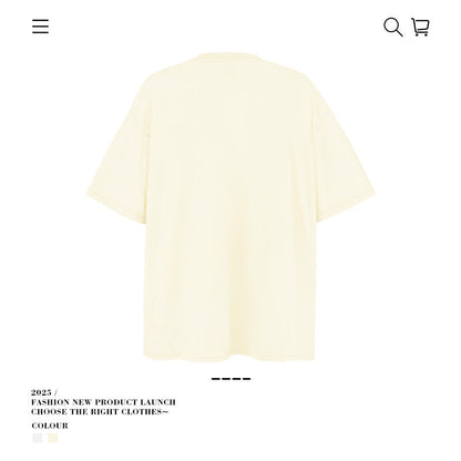 American vintage street T-shirt cotton men's summer loose