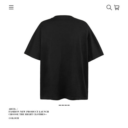 American vintage street T-shirt pure cotton men's and women's summer loose