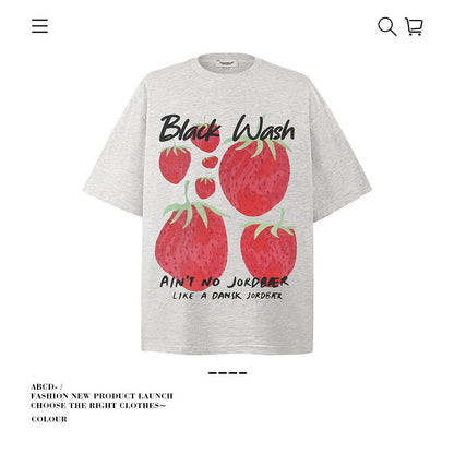 American vintage street T-shirt pure cotton men's and women's summer loose