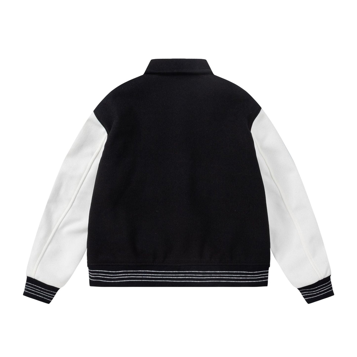 Amiri Jacket Autumn/Winter AMI Bone Towel Embroidered Lapel Baseball Jacket Men's and Women's
