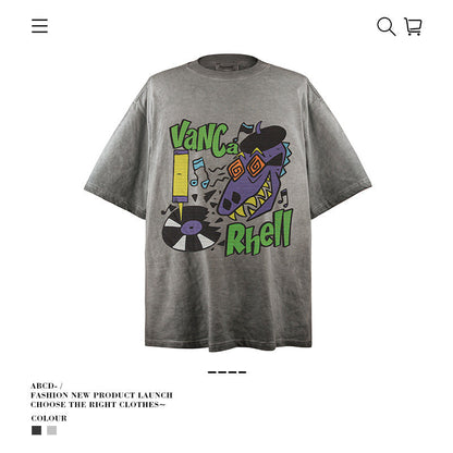 American vintage street T-shirt men's loose top
