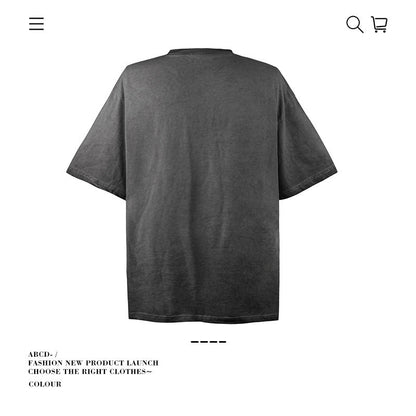 American vintage street T-shirt pure cotton retro men's and women's summer loose