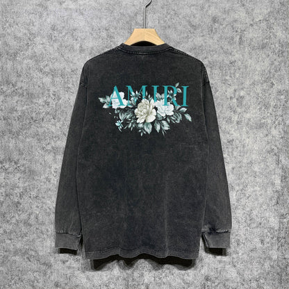 Amiri Long Sleeve Shirt Vintage T Shirt Washed and Worn Vintage Long Sleeve T-shirt