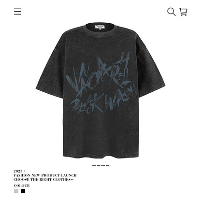 American vintage street T-shirt vintage cotton summer boys