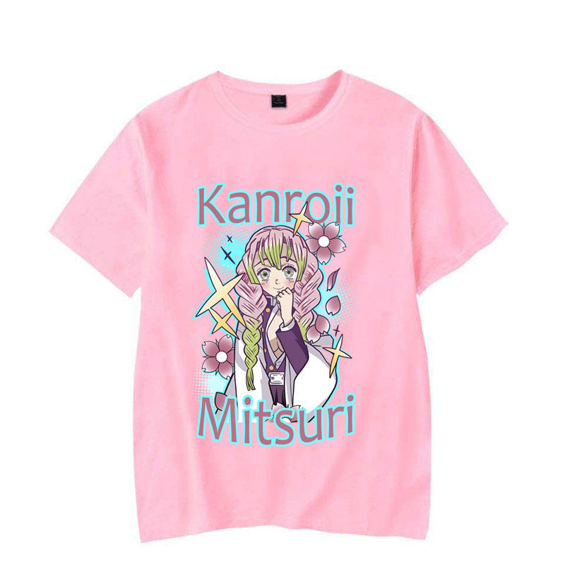 2024New Anime Kanroji Mitsuri Print T-shirt Women Summer