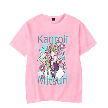 2024New Anime Kanroji Mitsuri Print T-shirt Women Summer