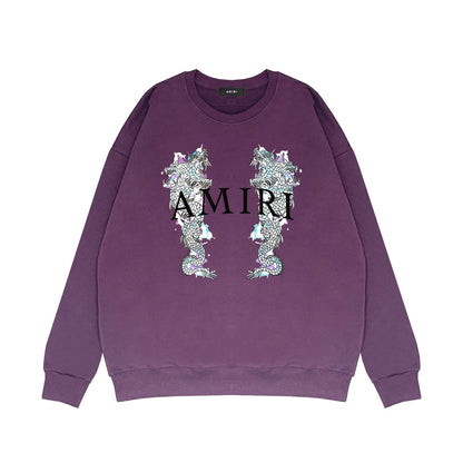 Amiri Long Sleeve Shirt Crew Sweatshirts Crew Neck Sweater