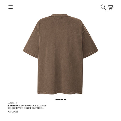 American vintage street T-shirt pure cotton men and women loose