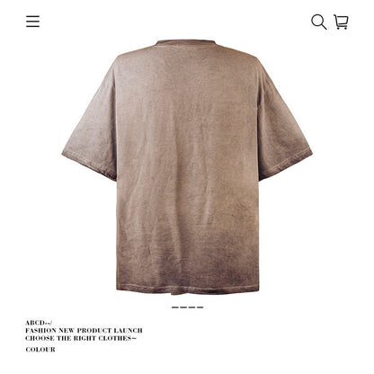 American vintage street T-shirt pure cotton retro men's and women's summer loose