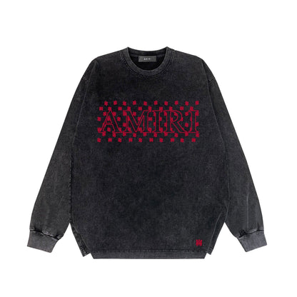 Amiri Long Sleeve Shirt Vintage T Shirt Washed and Worn Vintage Long Sleeve T-shirt