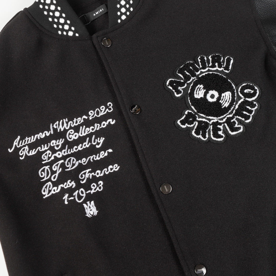 Amiri Jacket Autumn/Winter AMI logo embroidered jacket baseball jersey for men and women
