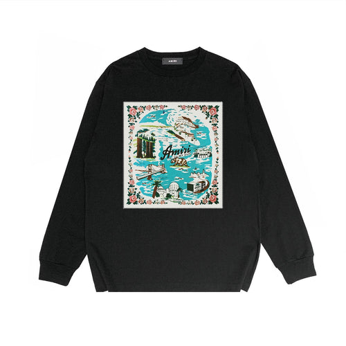 Amiri Long Sleeve Shirt Fashion Brand Long Sleeve Long-Sleeved T-shirt Blouse