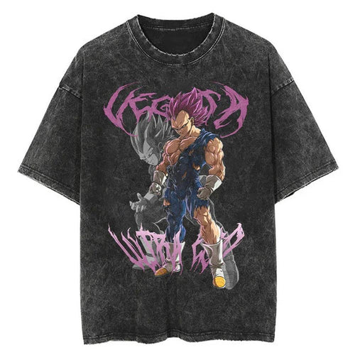 2024Men Tshirt Washed Black Vintage Japanese Anime Dragon (Prat 2)